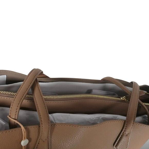 NWOT Quince Italian Leather Triple Compartment Shopper Tote Cappuccino Brown - Picture 11 of 12